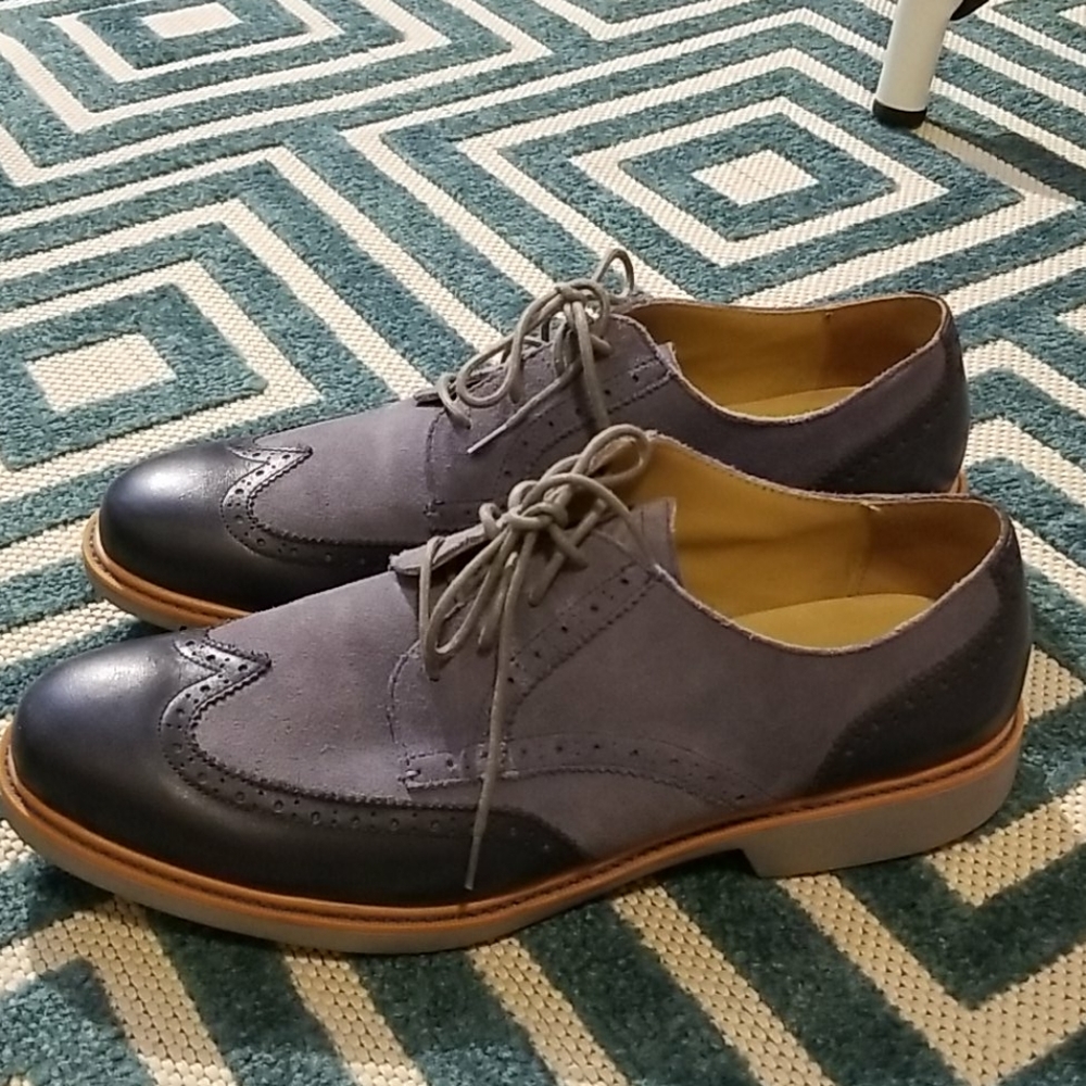 Cole Haan two-tone suede wingtip